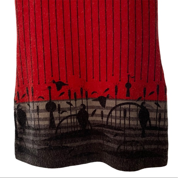 Lavand. Tunic with stripes and birds. - Picture 3 of 7